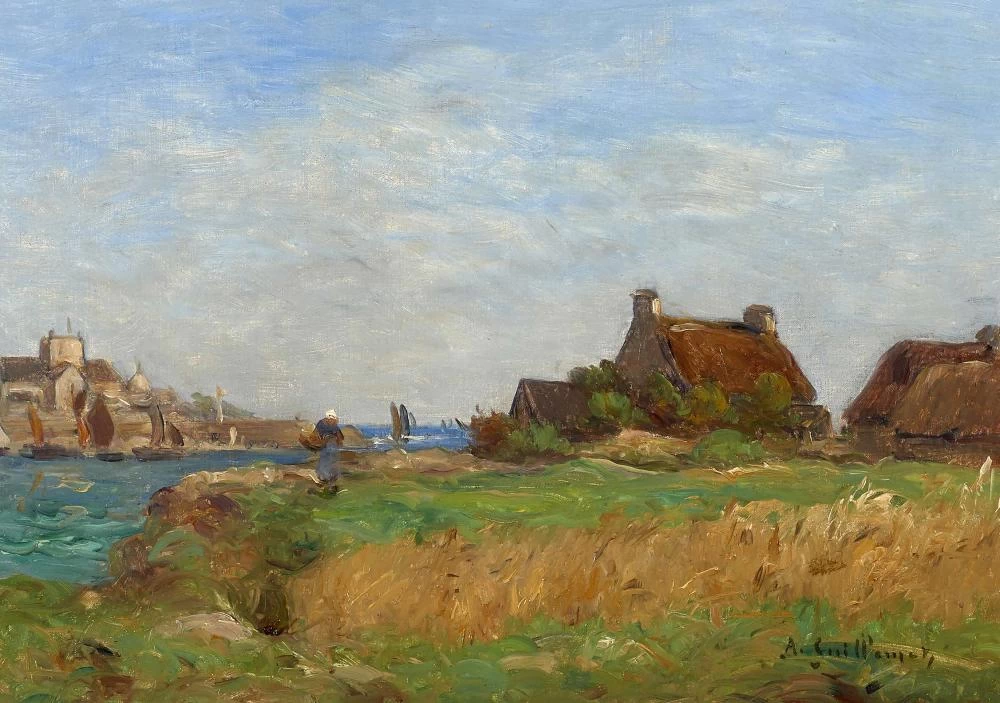 Vista di Barfleur in Normandia